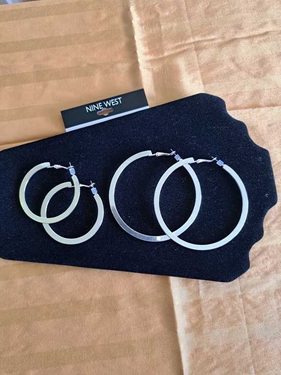 Nine West Jewelry - Nine West Silver Hoop Earring Set - Two Sizes